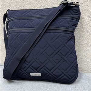 Vera Bradley Triple Zip Hipster in Midnight Blue Quilted Crossbody Bag